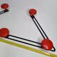 Original vintage metal “trapeze” coat rack, 5 hooks, 67 cm