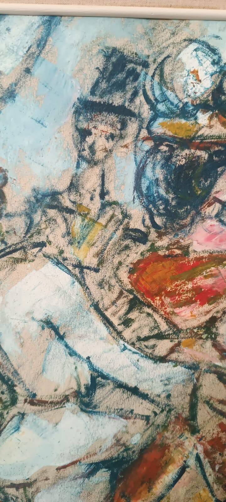 Mixed media on paper, masked figures GUIDO CODOGNONE (1901-1968)