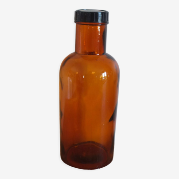 Amber glass pharmacy bottle or bottle with cap