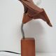 Lampe fleur bois massif vintage années