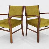 1940s Pair of Restored Beech Art Deco Armchairs ,Czechoslovakia