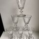 set of 6 glasses with crystal stems early twentieth