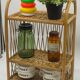 Small shelf, rattan, natural fiber wicker, vintage