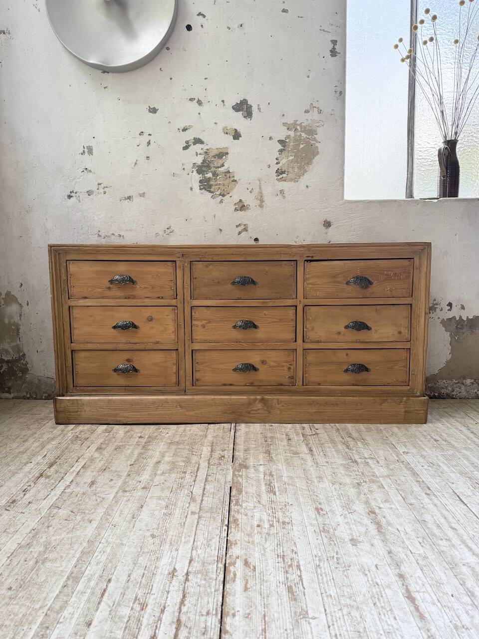 Pine craft cabinet with drawers