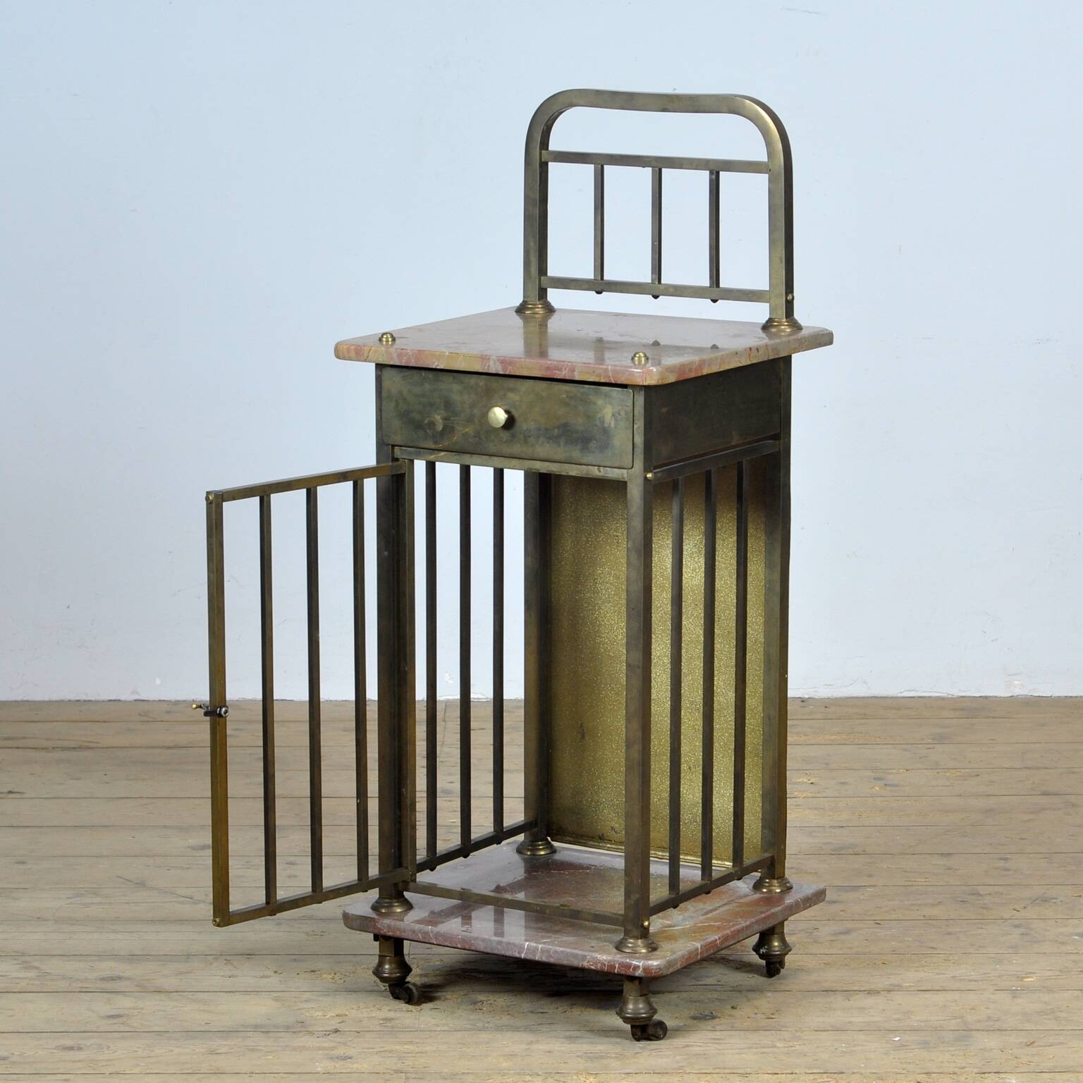 Set Of Marble And Brass Nightstands, 1880's