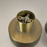 Set of two minimalist Brass and glass "tube" Ceiling Light, Italy 1970s