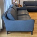 Roche Bobois blue leather sofa