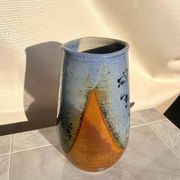 Vintage 60s stoneware vase signed