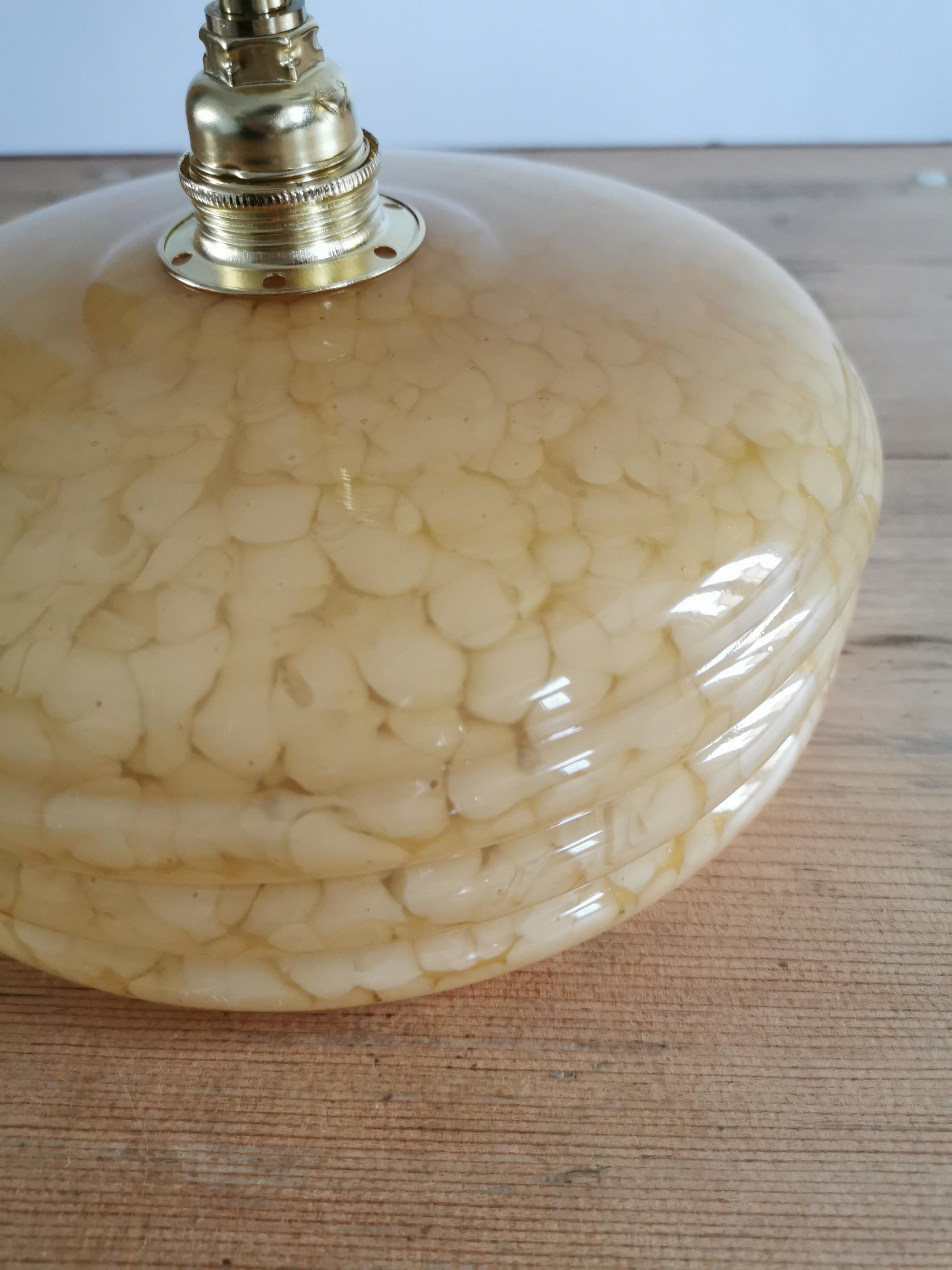 Vintage lampshade wall lamp in yellow Clichy glass