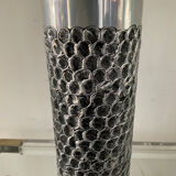 Lamp by Willy Luyckx in polished and textured aluminum 60s 70s