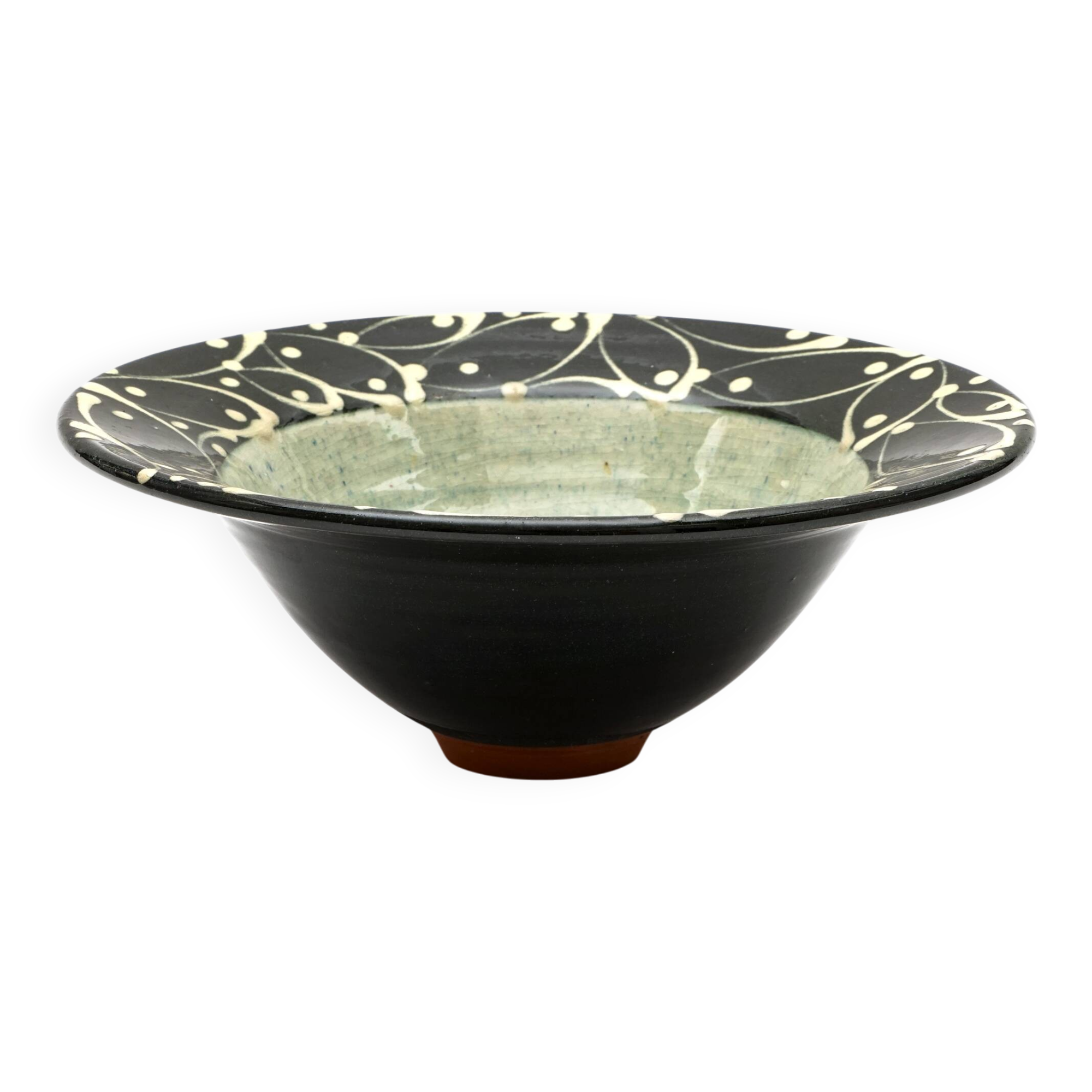 Hand-painted glazed earthenware cup