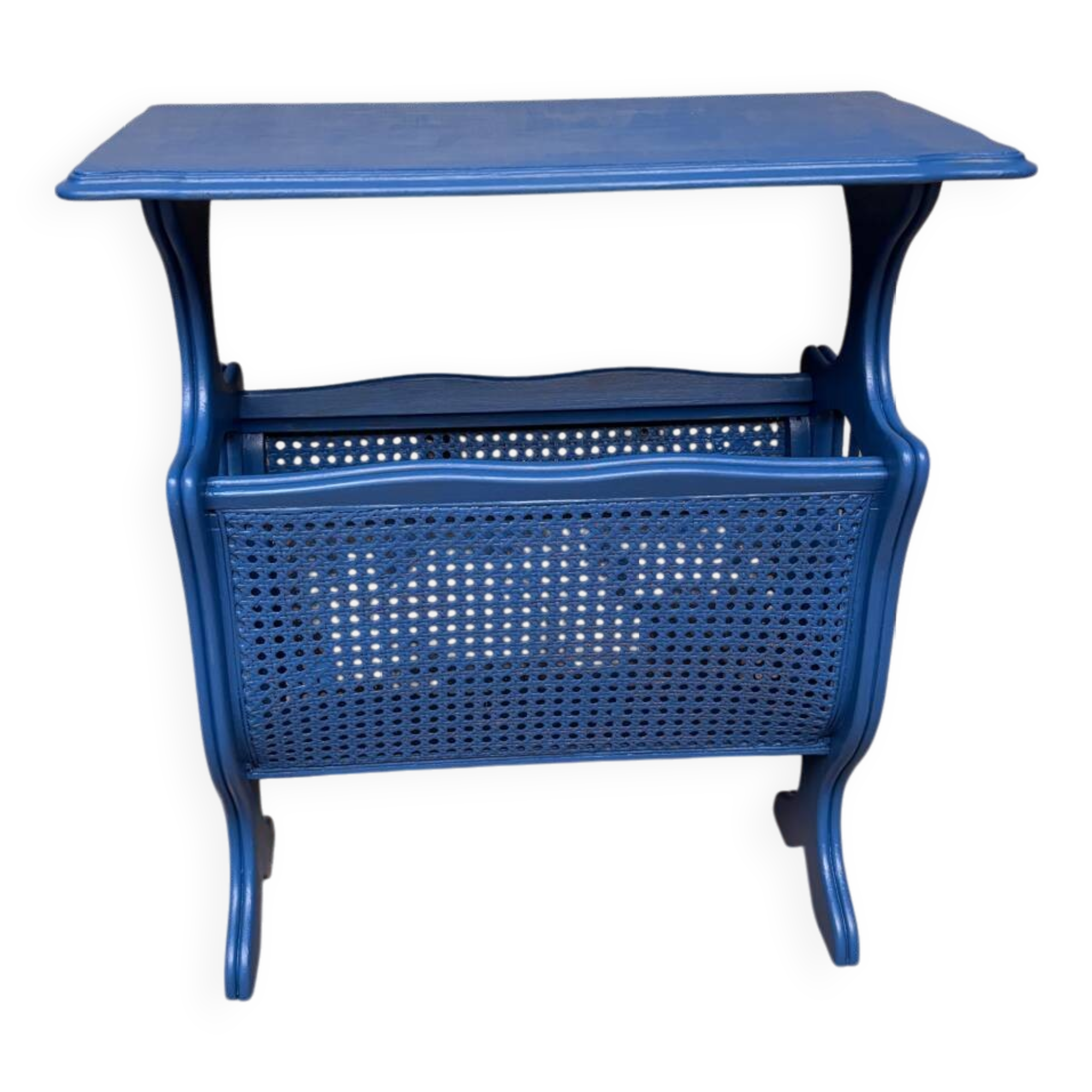 Table d'appoint, porte-revue bleu