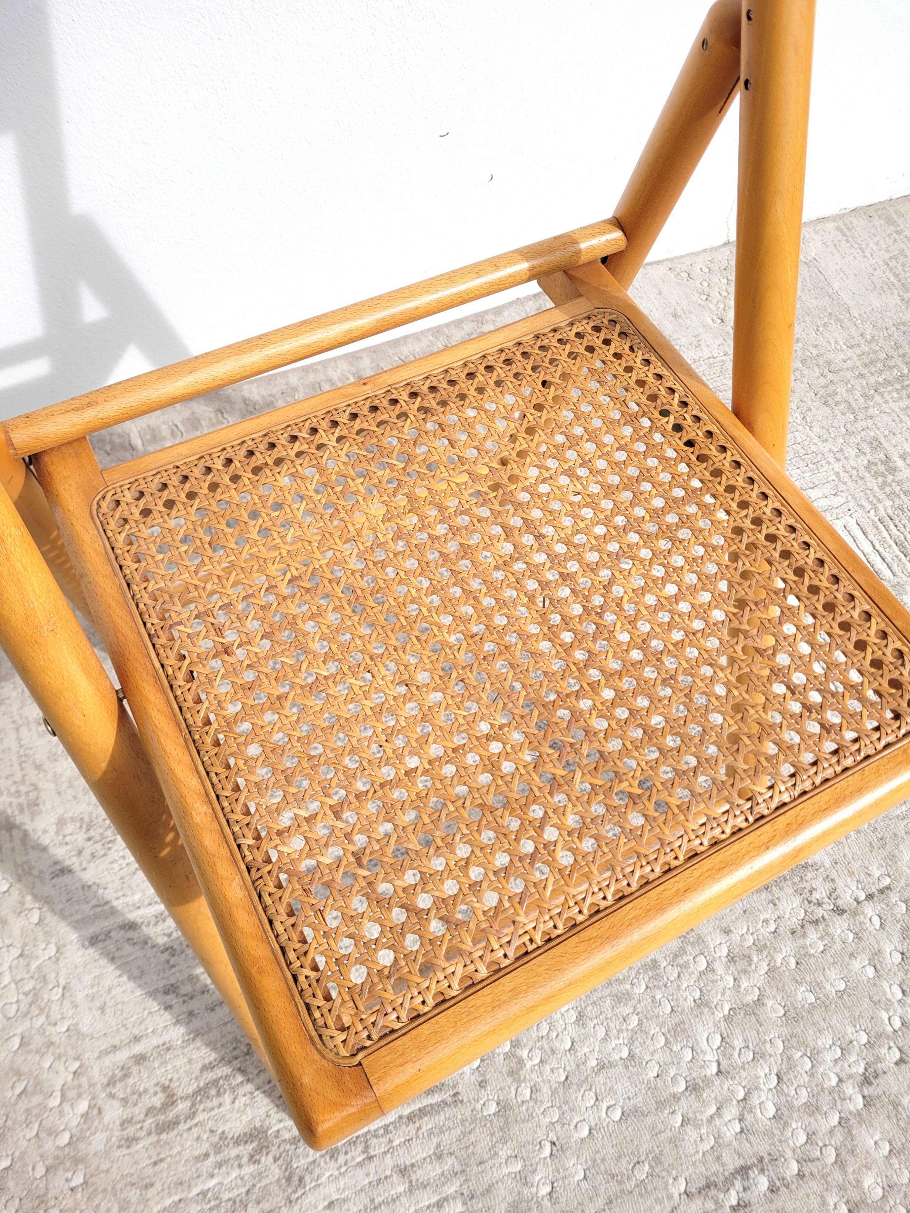 Folding chair vintage cannage 1970