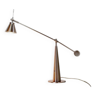 Adjustable brushed chrome desk lamps