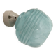 Wall light in ceramic with a light blue glass globe.