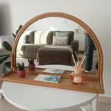 Miroir tablette vintage en rotin