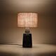 Big "1097" ceramic table lamp by Einar Johansen for Søholm with jute shade, mid-century Danish modern design, 1960s/1970s