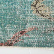 Teal Green Turkish Vintage Rug, Persian Style Living Room Carpet, 222x321Cm
