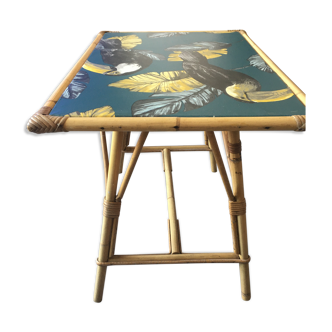 Table basse rotin bambou