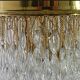 Murano Italy 1970s Wavy Crystal Cascade Chandelier