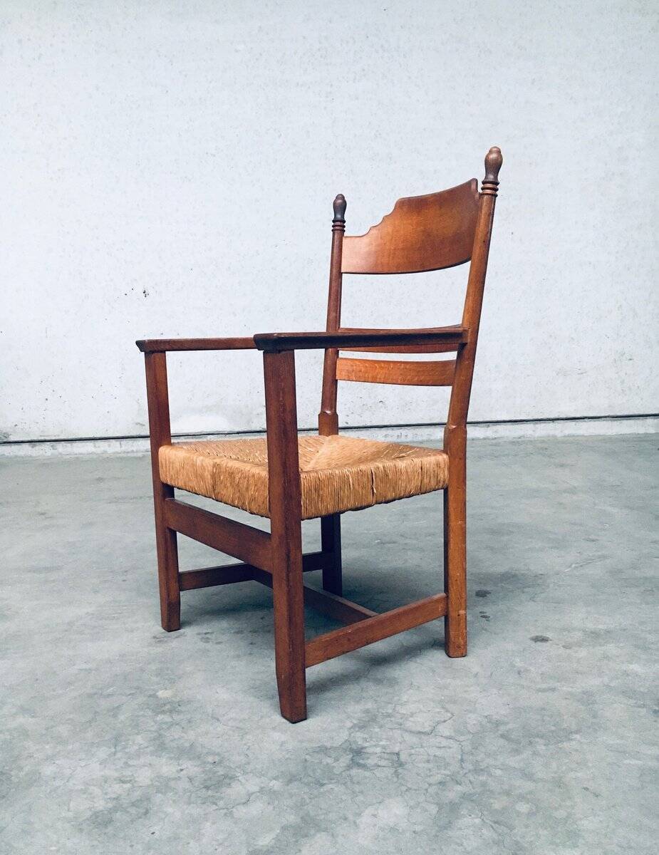 Large Italian Alps Rustic Carved Armchair, 1930s