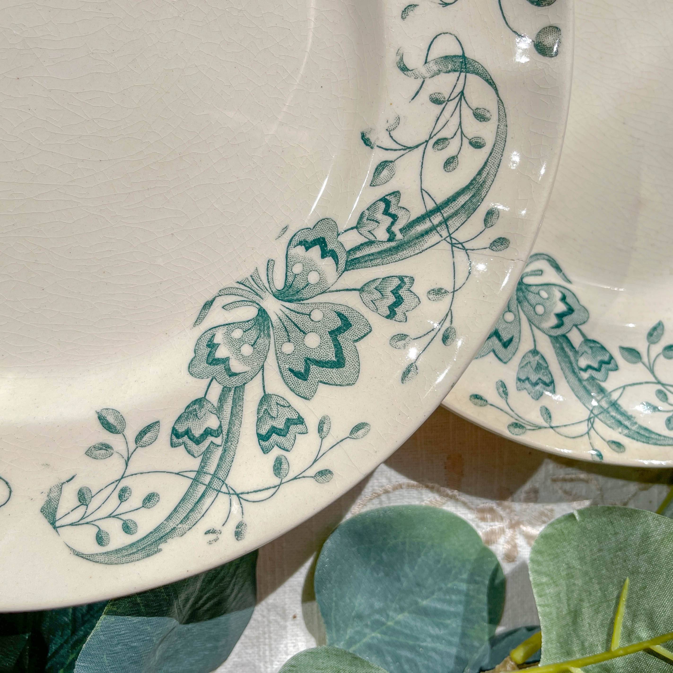 Set of 6 Small Antique Iron Earth Plates "Figuig" – Longchamp 19th Century