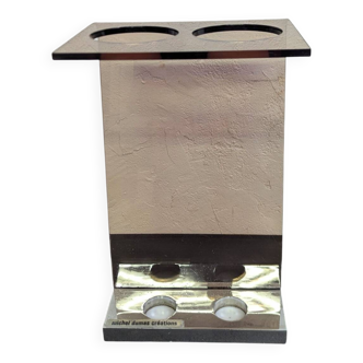 Michel Dumas umbrella stand, vintage plexiglass design, 1970s