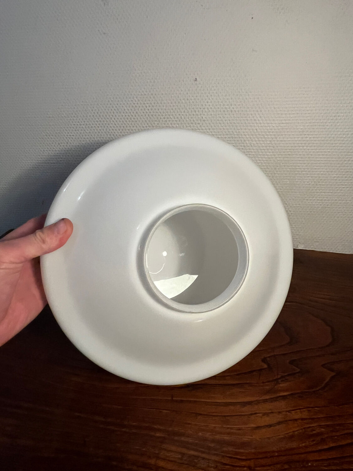 Pascot opaline globe pendant light, gold canopy