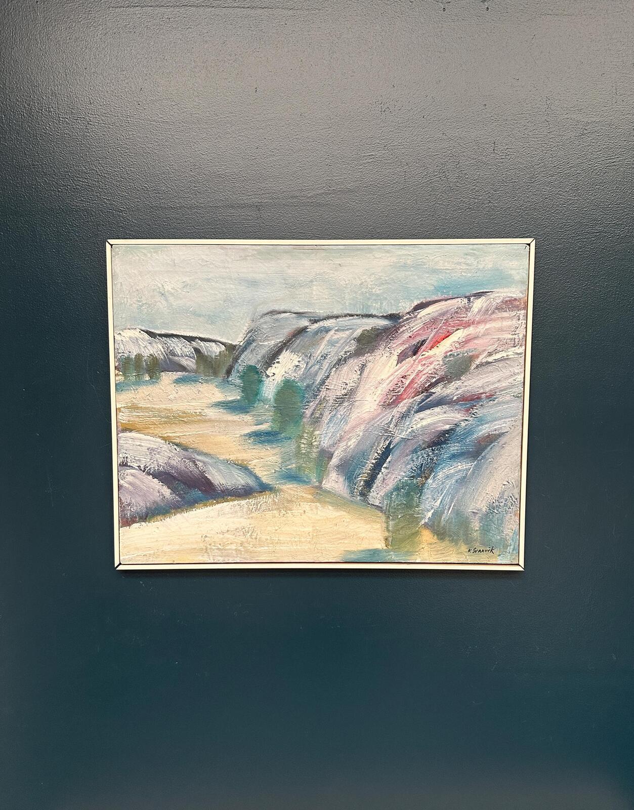 Swedish Oil on Canvas – “Valleys” by K. Svanvik – Signed