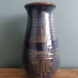 Handcrafted stoneware vase signed Parabis Béarn