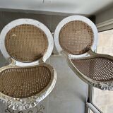 Chaises médaillon cannage