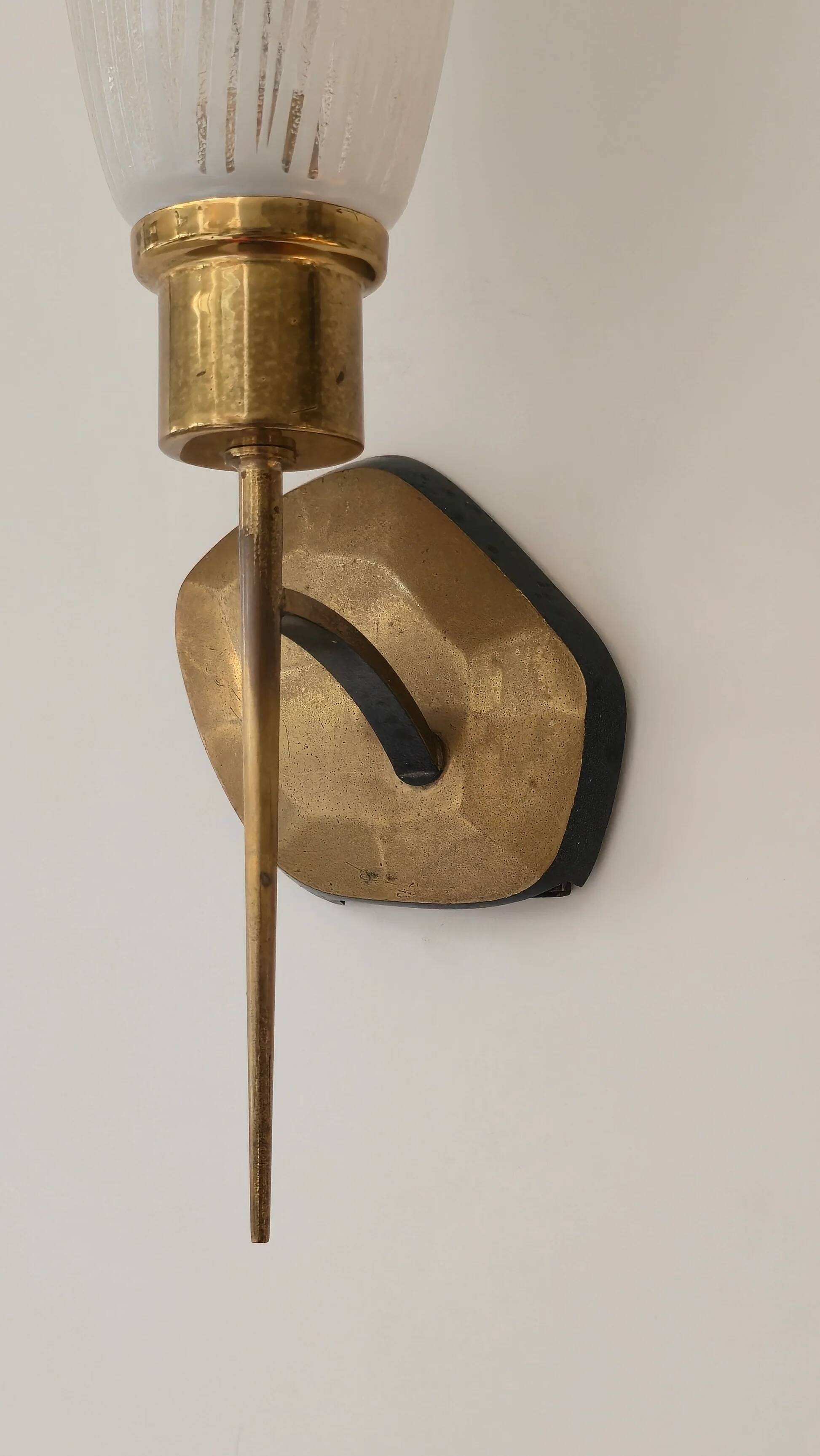 Pair of Italian bronze wall sconces