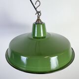 Industrial Green Enamel Factory Pendant Lamp, 1960s