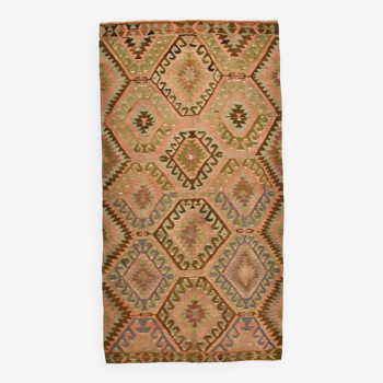 5x10 Vintage Handwoven Kilim Rug, 160x308Cm