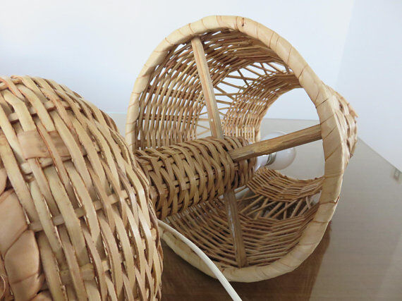 Scandinavian 70s rattan lamp