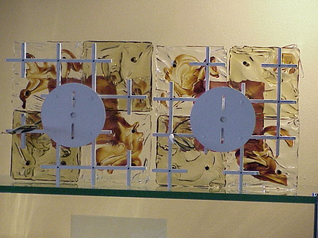 Venini Italy two wall lamps patchwork years '70 space age glass