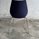 Ensemble de 4 chaises Kartell Maui — Sièges en polypropylène bleu marine, pieds en chrome, par Vico Magistretti