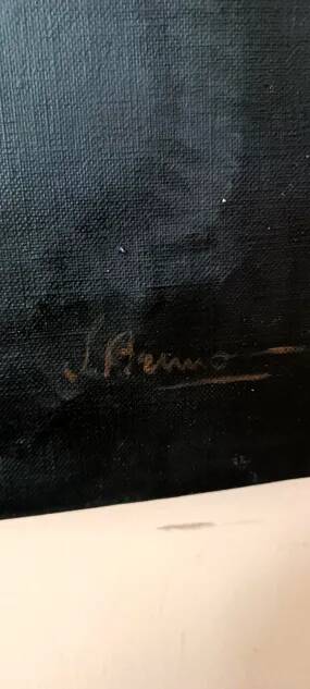 Antique painting from the early 1900s depicting a female portrait, signed by S.Bruno