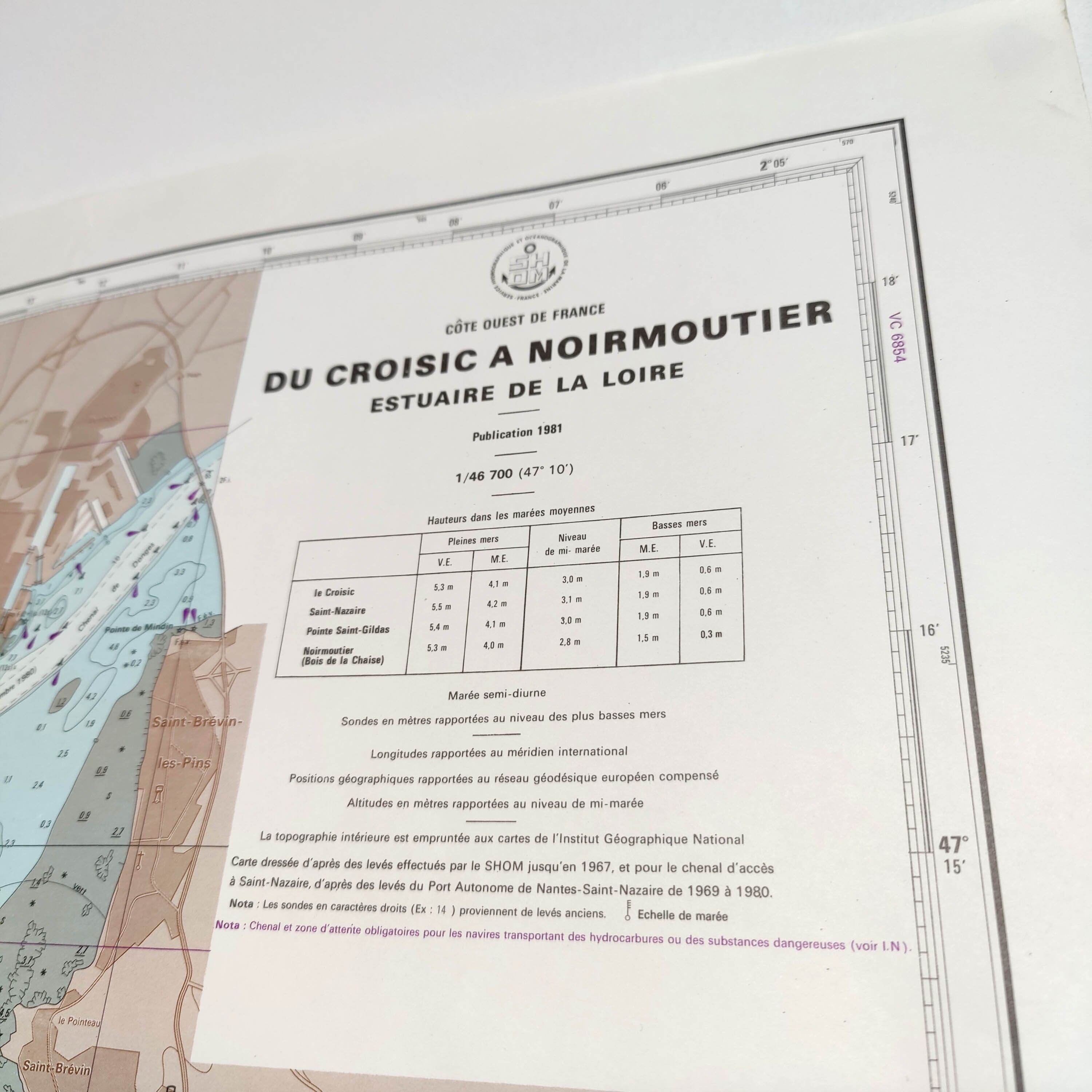 Loire estuary map Croisic island Noirmoutier