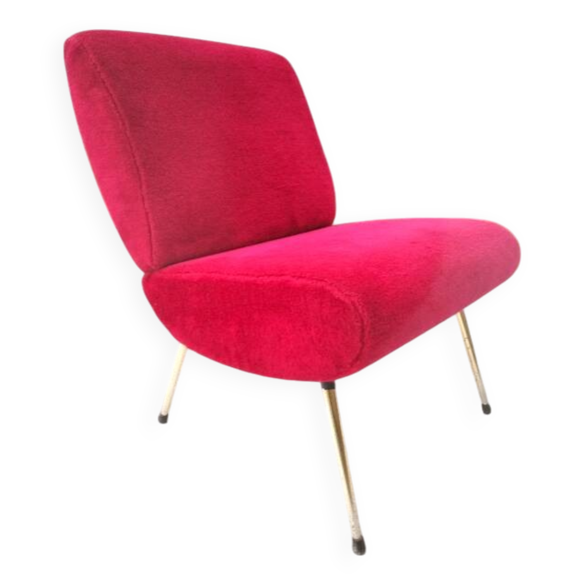Vintage "Kiss" raspberry armchair