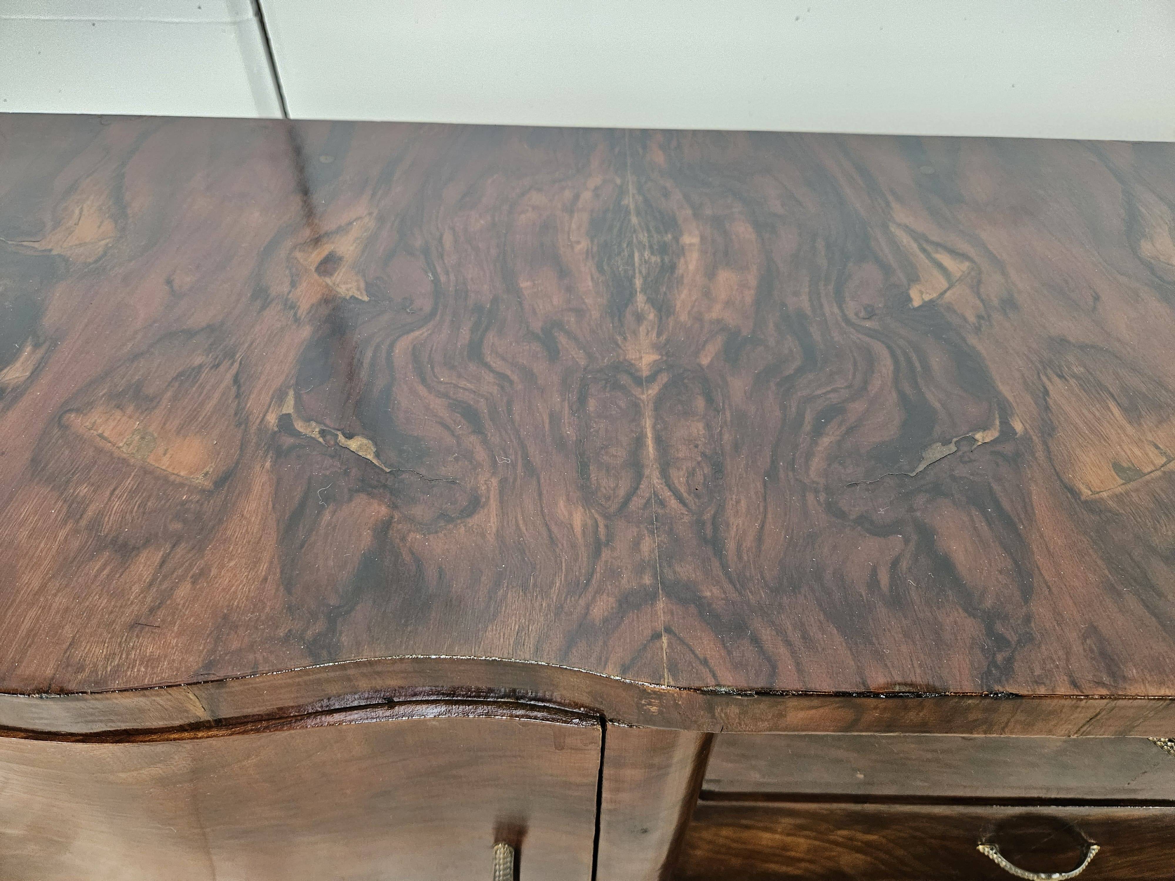Art Decò console in mahogany burl