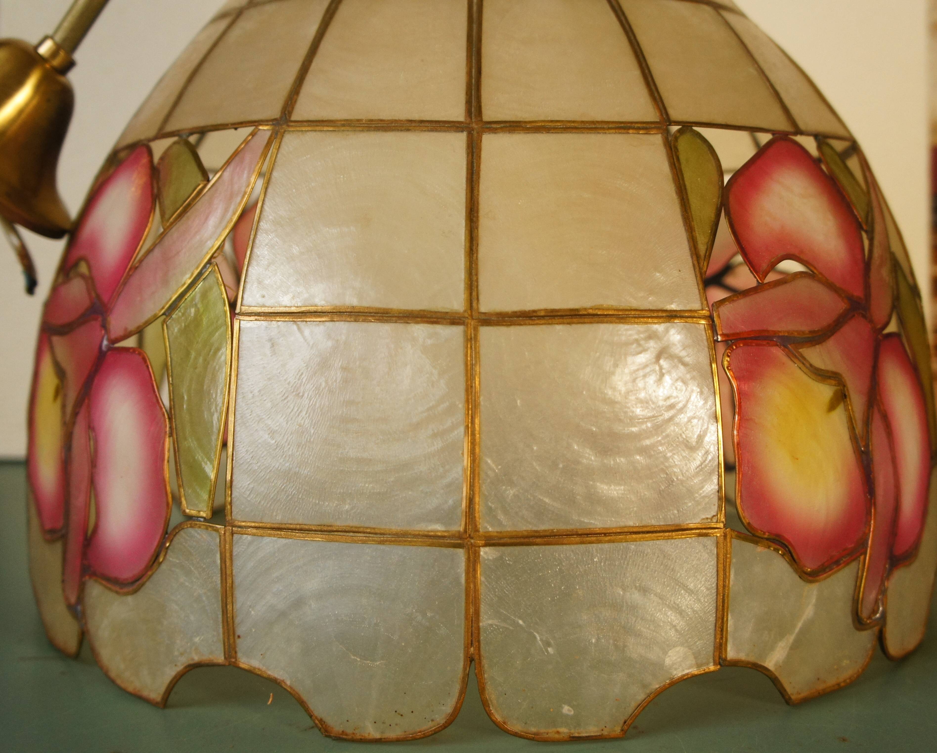 Mother-of-pearl suspension from Capiz & brass