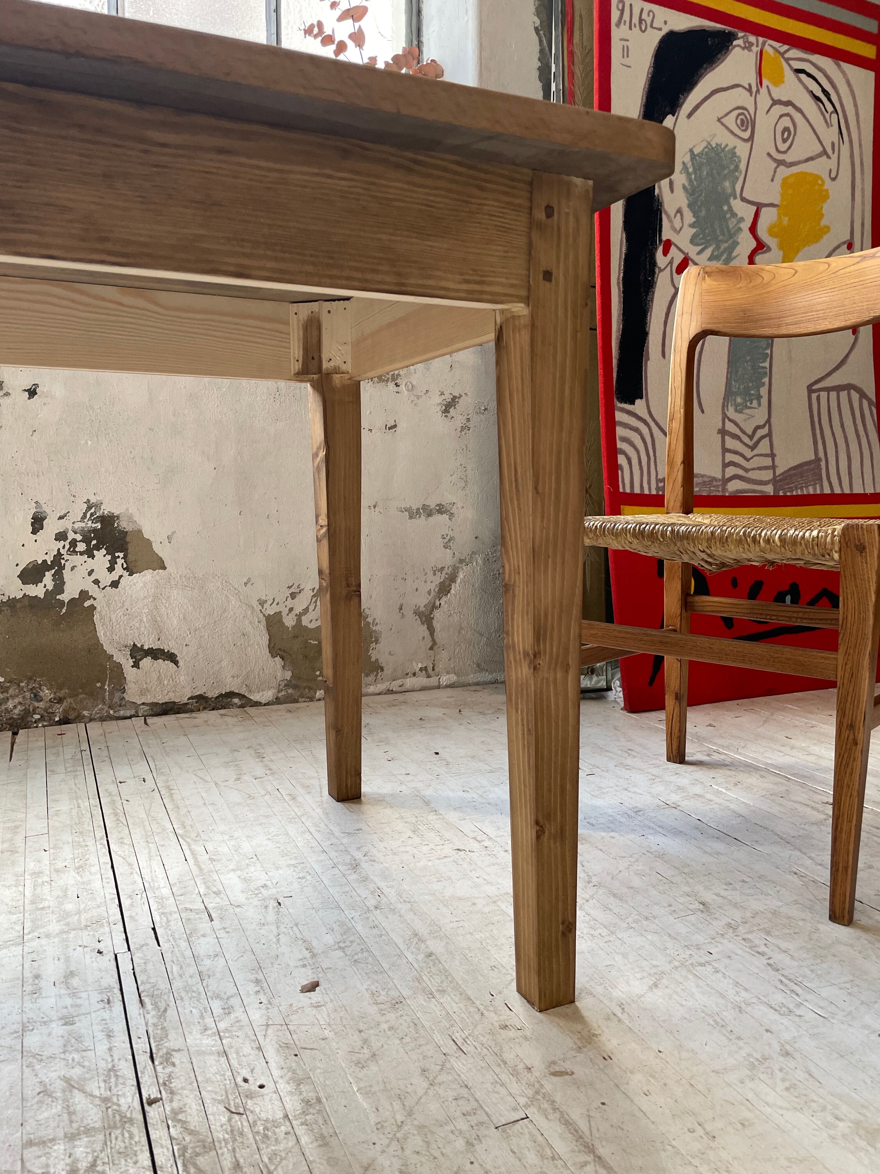 XL farmhouse table in beech and pine 3m