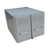 Vintage metal box with 2 drawers -industrial furniture grey