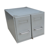 Vintage metal box with 2 drawers -industrial furniture grey