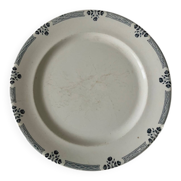 Plat rond plat terre de fer Art Déco