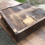 Antique cherry farmhouse table with 2 drawers and 1 pull-out