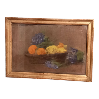 École xix ème-pastel-nature morte