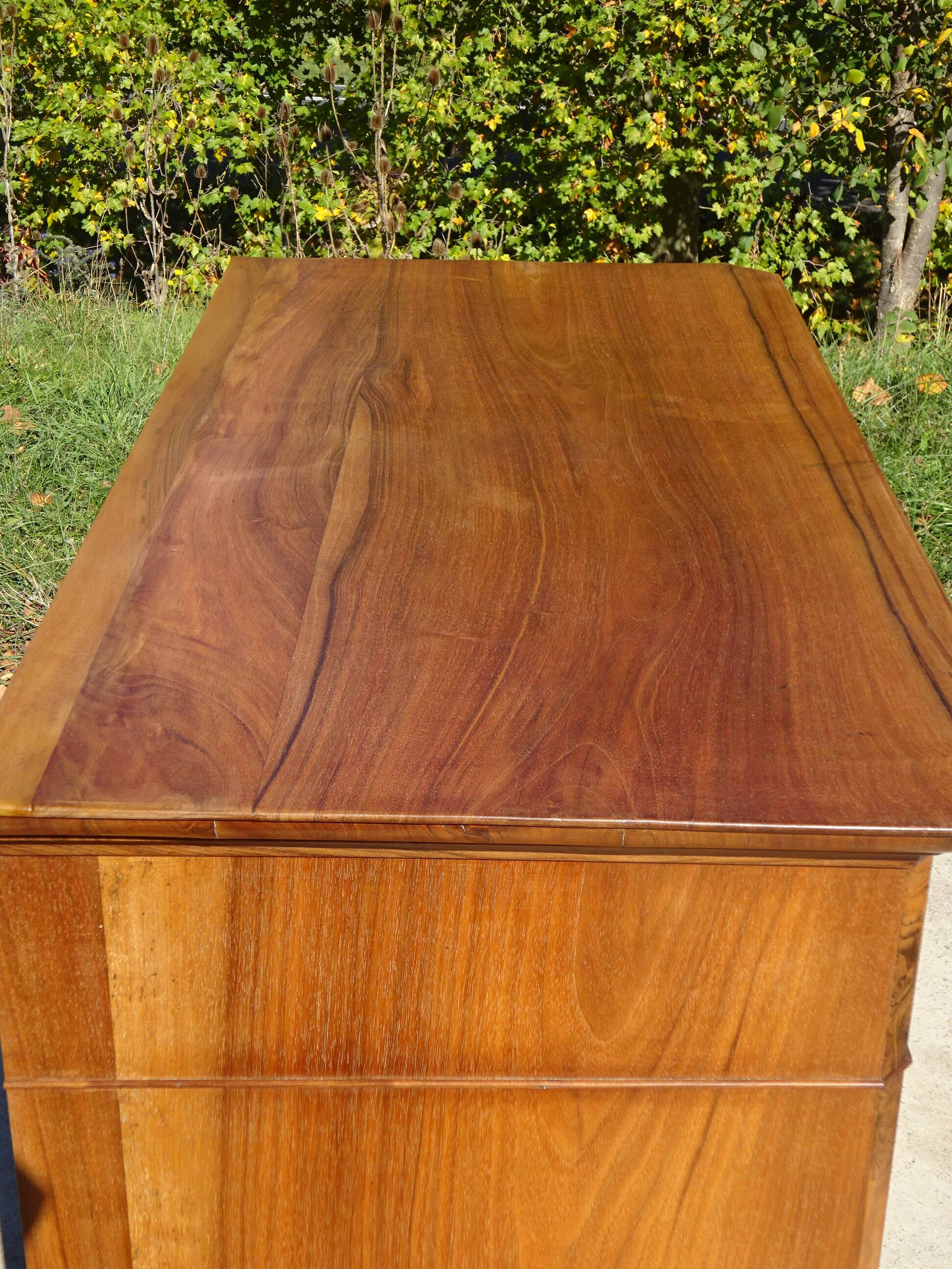 Commode en noyer et ronce de noyer style Louis Philippe
