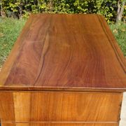 Walnut and walnut burl commode in Louis Philippe style.